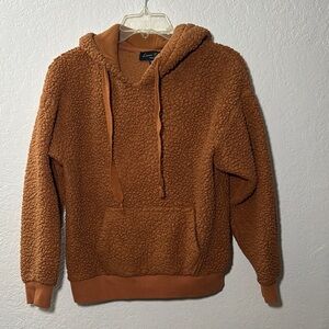 Cozy Burnt Orange Sherpa Hoodie